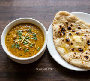 Dal fry + Tandoori butter roti (1 piece)