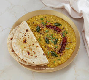Dal Tadka + Plain Roti (2 pieces)