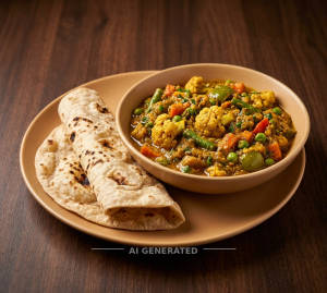 Mix Veg Curry + Tawa Roti (2 pieces)