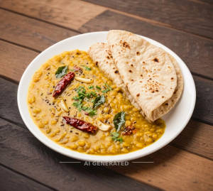 Dal Tadka + Plain Roti (2 pieces)