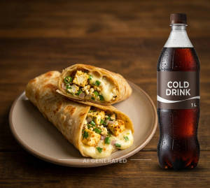 Cheese Paneer Roll + Cold Drink (1 L)