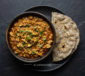Egg Keema + Bajra Roti (1 piece)