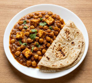 Chole paneer + Tava roti (2 pieces)