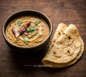 Dal Fry + Roti Plain (2 pieces)