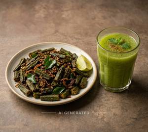 Bhindi Fry + Aam Panna