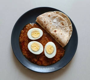 Boiled Egg (1 Pc) + Tawa Chapati (2 Pieces)