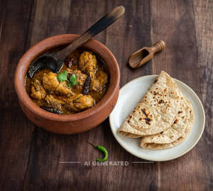 Handi chicken + Tawa rotti (2 pieces)