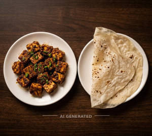 Chatpata Paneer + Rumali Roti (1 Piece)