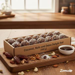 Coconut, Nuts And Dates Delight Roll [500 G] No Sugar