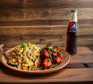 Chicken Tikka Rice + Chicken 65 + Pepsi (250 Ml)