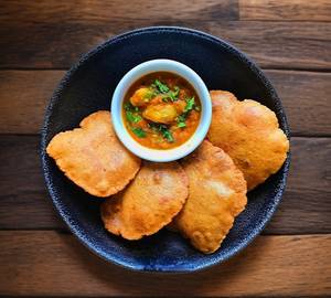 4 Bedmi Puri+ Aloo Sabji