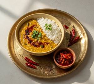 Dal Chawal With Achaar
