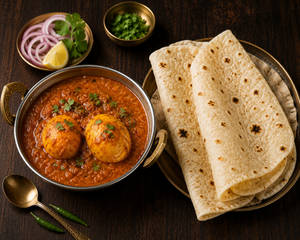 2Pcs Egg Curry + 2 Rumali Roti