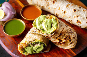 Hariyali Soya Chaap Kathi Roll