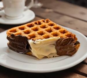 Triple chocolate waffle