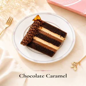 Chocolate Caramel Cake Slice