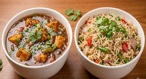 Chilli Paneer +veg Fried Rice
