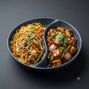 Veg Chowmein With Chilli Paneer (1 Bowl