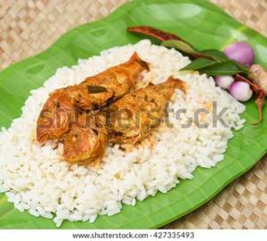 White Rice With Fish Curry