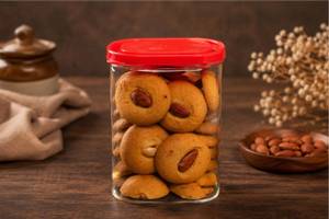 Sugar Free Almond Top Cookies 350 Gms Plastic Box