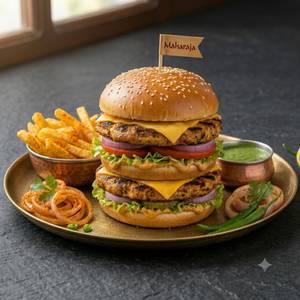 Chicken Maharaja Burger With Fries