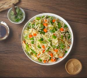 Veg Paneer Fried Rice with Boondi Raita
