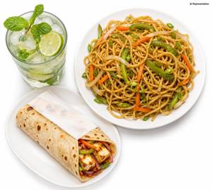 (paneer Roll(single Stuff)+veg Noodles+classic Mojito)