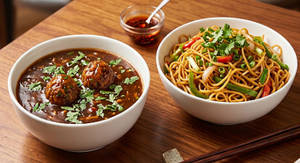 Veg Manchurian + Noodles