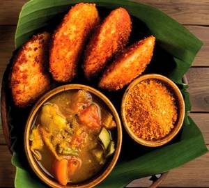 Podi idli [5 pieces] with fish curry