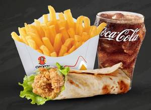 Fried Kozhi Chicken Wrap + French Fries + Cool Drink