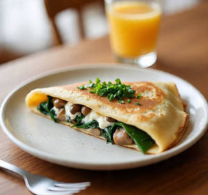 Spinach Mushroom And Cream Cheese Crepe
