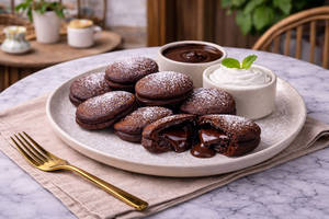 Dark Chocolate Filled Mini Pancakes