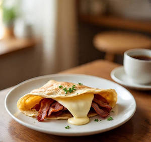 Bacon And Cheese Crepe