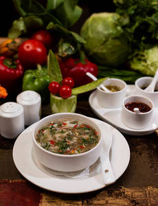 Red Chilly Coriander Soup (veg)