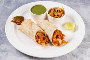 Achari Soya Chaap Tikka Rumali Roll