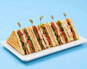Chicken Club Sandwich With Fries