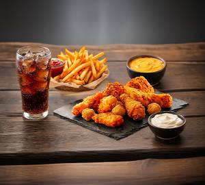 Fried Chicken + Chicken Popcorn + Fries + Coke Zero