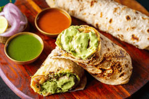 Hariyali Soya Chaap Tikka Rumali Roll