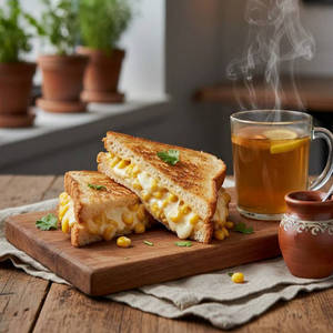 Cheese Corn Sandwich + 2 Ginger Tea