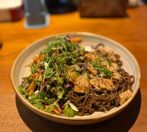 Soba Noodle Salad with Micro Green & Tofu
