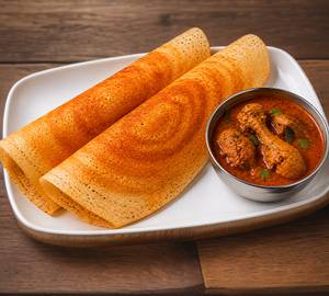 Roast Dosa with Chicken Kulambu