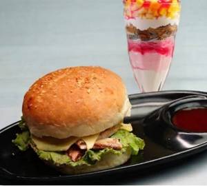 Normal Falooda With Chicken  Burger