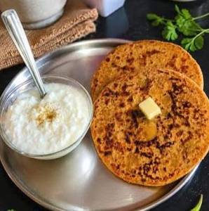 2 Sattu Paratha With Curd