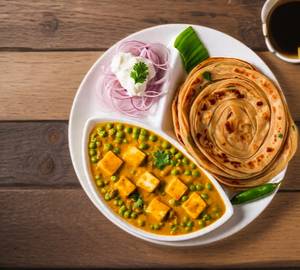 Matar paneer+ 2 paratha