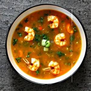 Spicy Prawns Lemon Soup