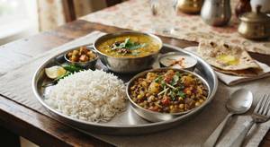Dal Bhaat Ghugni Plate