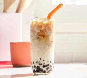 Vanilla Boba with Top Layer Ice Cream 
