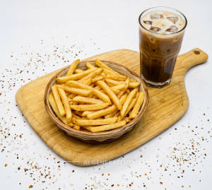 Plain French Fries + Cold Coffee