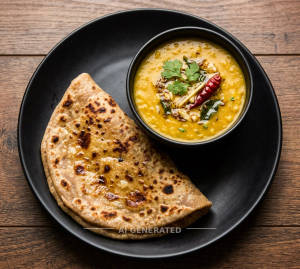 Dal Tadka + Tawa Paratha (1 piece)