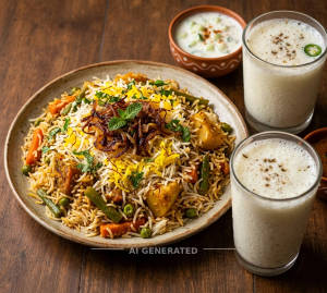 Veg Biryani + Butter Milk